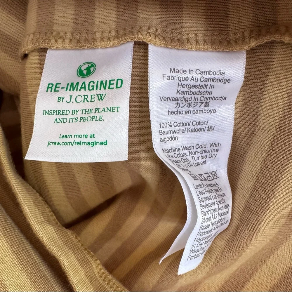 J. Crew Slim Perfect Long Sleeve Tee Long Cuffs Yellow Haze Muted Small